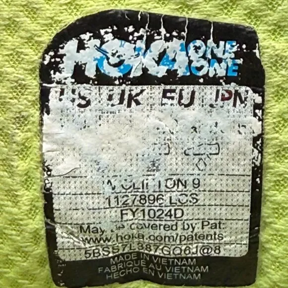 Hoka Clifton 9 Women's Size 9.5 Lime Green Running Shoes Cushioned 1127896 LCS - Picture 8 of 8